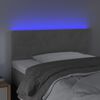 vidaXL Tăblie de pat cu LED, gri deschis, 90x5x78/88 cm, catifea