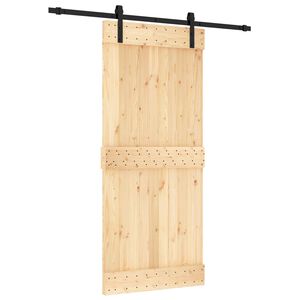 vidaXL Ușă glisantă Natural și Negru 90 x 210 cm Lemn de Pin Solid