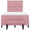 vidaXL Pat cu arcuri cu saltea cu headboard Roz 120 x 190 cm Catifea