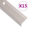 vidaXL Profile trepte &icirc;n formă de L, 15 buc. șampanie 90 cm aluminiu