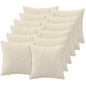 vidaXL Husă pentru pernă 12 buc. HEERLEN Crem 40 x 40 cm