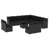 vidaXL Set mobilier de grădină cu perne, 14 piese, negru, poliratan