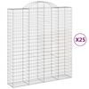 vidaXL Coșuri gabion arcuite, 25 buc 200x50x220/240cm, fier galvanizat