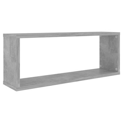 vidaXL Rafturi de perete cub, 2 buc, gri beton, 60x15x23 cm, PAL