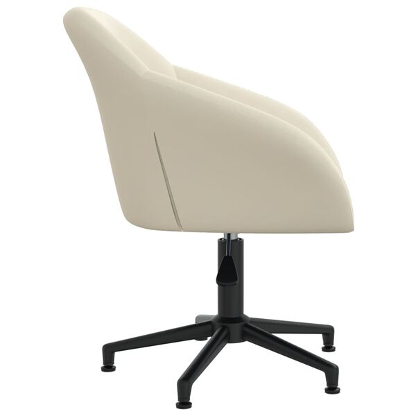 vidaXL Scaune de bucătărie pivotante, 2 buc., crem, catifea