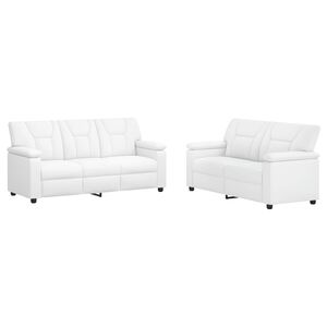 vidaXL Set de canapea 2 pcs Alb Piele artificială