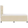 vidaXL Pat cu arcuri cu saltea cu headboard Crem 100 x 200 cm țesătură