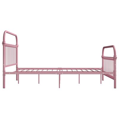 vidaXL Cadru de pat, roz, 140 x 200 cm, metal