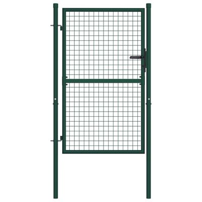 vidaXL Poartă de gard, verde, 100 x 125 cm, oțel