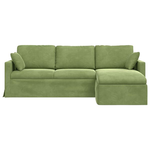 vidaXL Canapea Verde deschis 198 x 134 x 80 cm Catifea