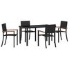 vidaXL Set de masă pentru grădină 5 buc. Negru