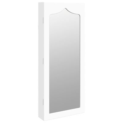 vidaXL Dulap de bijuterii cu oglindă de perete, alb, 37,5x10x90 cm