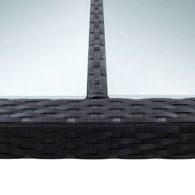 vidaXL Masă de grădină, negru, 200 x 200 x 74 cm, poliratan