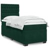 vidaXL Pat box spring cu saltea, verde &icirc;nchis, 90x200 cm, catifea
