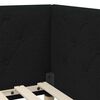 vidaXL Cadru de pat colțar cu headboard Negru 100 x 200 cm țesătură