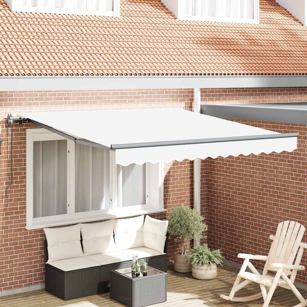 vidaXL Cortina Retractabilă Alb 300 x 250 cm Țesătură și Aluminiu