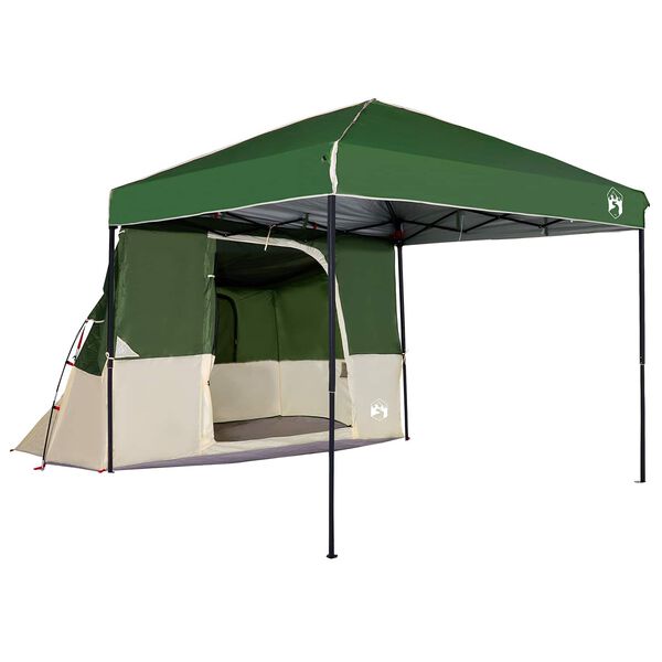 vidaXL Set Cort pentru Camping 2 pcs Verde Tafetă și Material