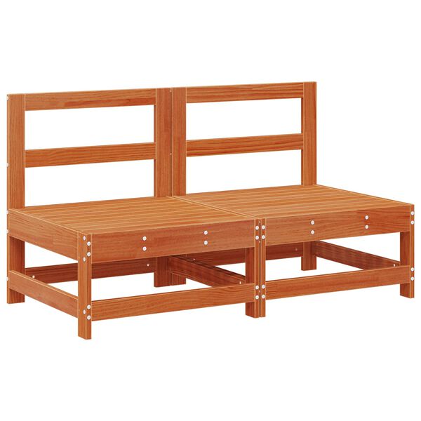 vidaXL Canapea de Grădină Din Mijloc Lemn masiv de pin Maro Ceară