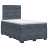 vidaXL Pat boxspring cu saltea Gri &icirc;nchis 120 x 200 cm Catifea