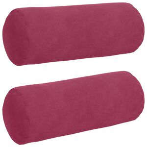 vidaXL Perne Bolster 2 pcs Roșu Vin &Oslash; 15 x 40 cm Țesătură din corduroy