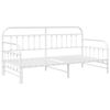 vidaXL Cadru de pat de zi cu headboard Alb 90 x 190 cm Oțel
