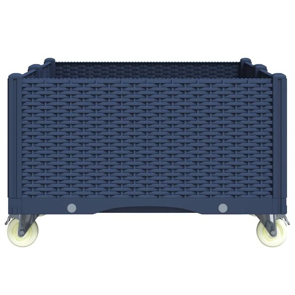 vidaXL Jardinieră de grădină cu picioare, albastru gri, 100x80x54 cm, PP