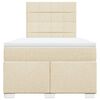 vidaXL Pat continental cu saltea, crem, 120x190 cm, textil