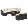 vidaXL Set canapele de grădină cu perne, 10 piese, negru, poliratan