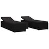 vidaXL Șezlonguri pentru grădină cu pernă 3 pcs Negru Rattan poli