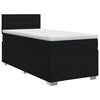 vidaXL Pat boxspring cu saltea cu headboard Negru 90 x 190 cm Țesătură