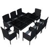 vidaXL Set mobilier de grădină cu perne, 9 piese, negru, poliratan