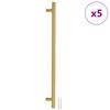vidaXL M&acirc;nere de dulap, 5 buc., auriu, 480 mm, oțel inoxidabil