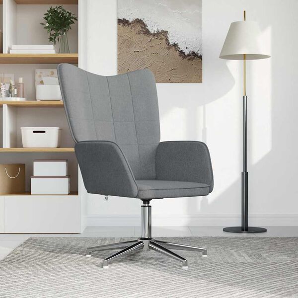 vidaXL Scaun de relaxare, gri deschis, material textil