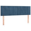 vidaXL Pat box spring cu saltea, albastru &icirc;nchis, 140x200 cm, catifea