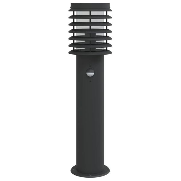 vidaXL Lampă exterioară de podea cu senzor, negru, 60 cm, oțel inox