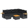 vidaXL Set mobilier de grădină cu perne, 8 piese, negru, poliratan