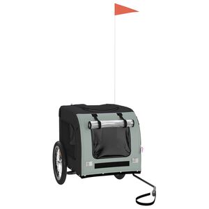 vidaXL Remorcă bicicletă animale companie gri/negru textil oxford/fier