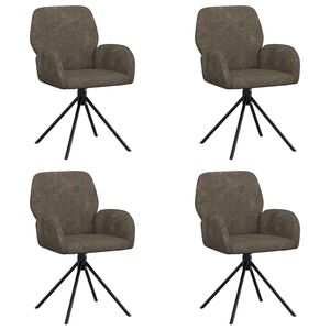 vidaXL Scaune de dining rotative 4 buc. Piele Suedată Sintetică