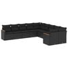 vidaXL Set canapele de grădină cu perne, 10 piese, negru, poliratan