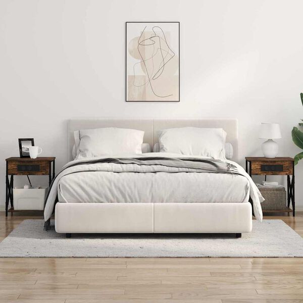 vidaXL Dulap de noapte Stejar fumuriu 41 x 31 x 51 cm Lemn compozit