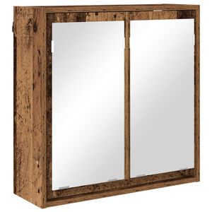 vidaXL Dulap cu oglindă pentru baie cu raft Lemn Vechi 60 x 20 x 60 cm