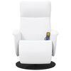 vidaXL Fotoliu de masaj rabatabil, cu taburet, alb, piele ecologică