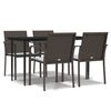 vidaXL Set mobilier de grădină cu perne, 5 piese, poliratan și oțel