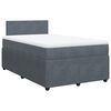 vidaXL Pat box spring cu saltea, gri &icirc;nchis, 120x200 cm, catifea