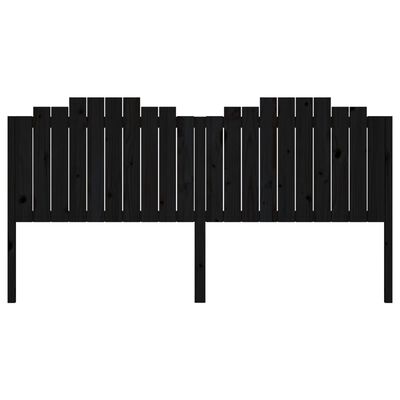 vidaXL Tăblie de pat, negru, 206x4x110 cm, lemn masiv de pin