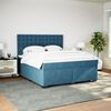 vidaXL Pat box spring cu saltea, albastru, 180x200 cm, catifea
