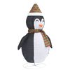 vidaXL Figurină pinguin decorativă de Crăciun, LED, 60 cm țesătură lux