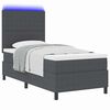 vidaXL Pat cu arc LED cu headboard Gri &icirc;nchis și alb 90 x 200 cm