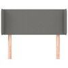 vidaXL Tăblie de pat cu aripioare gri &icirc;nchis 93x16x78/88 cm textil