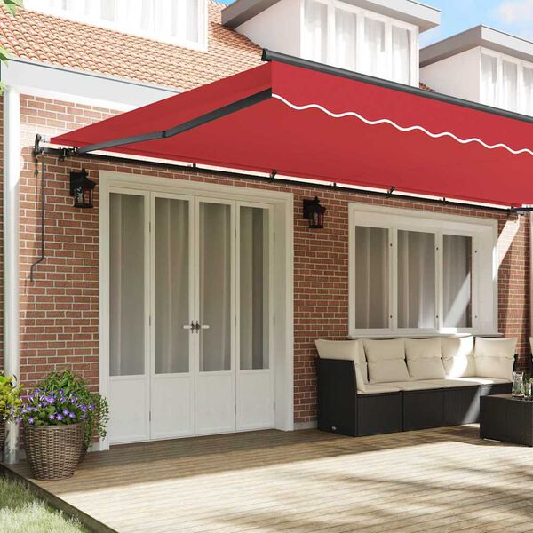 vidaXL Cortina Retractabilă Roșu 600 &times; 350 cm Țesătură și Aluminiu
